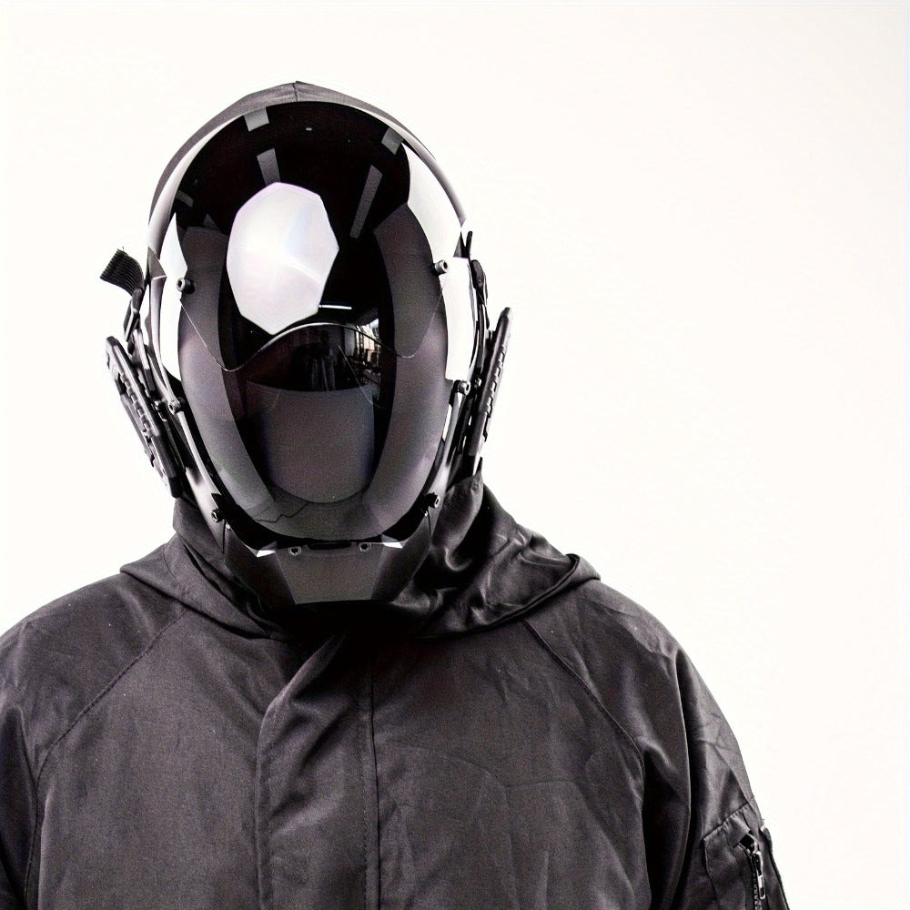 Futuristic Sci-Fi Half Face Costume Prop for Halloween Cosplay, Rave Bar Club Party, Stage Performance & Photography, Cool Gift for Adults Men Women - product image