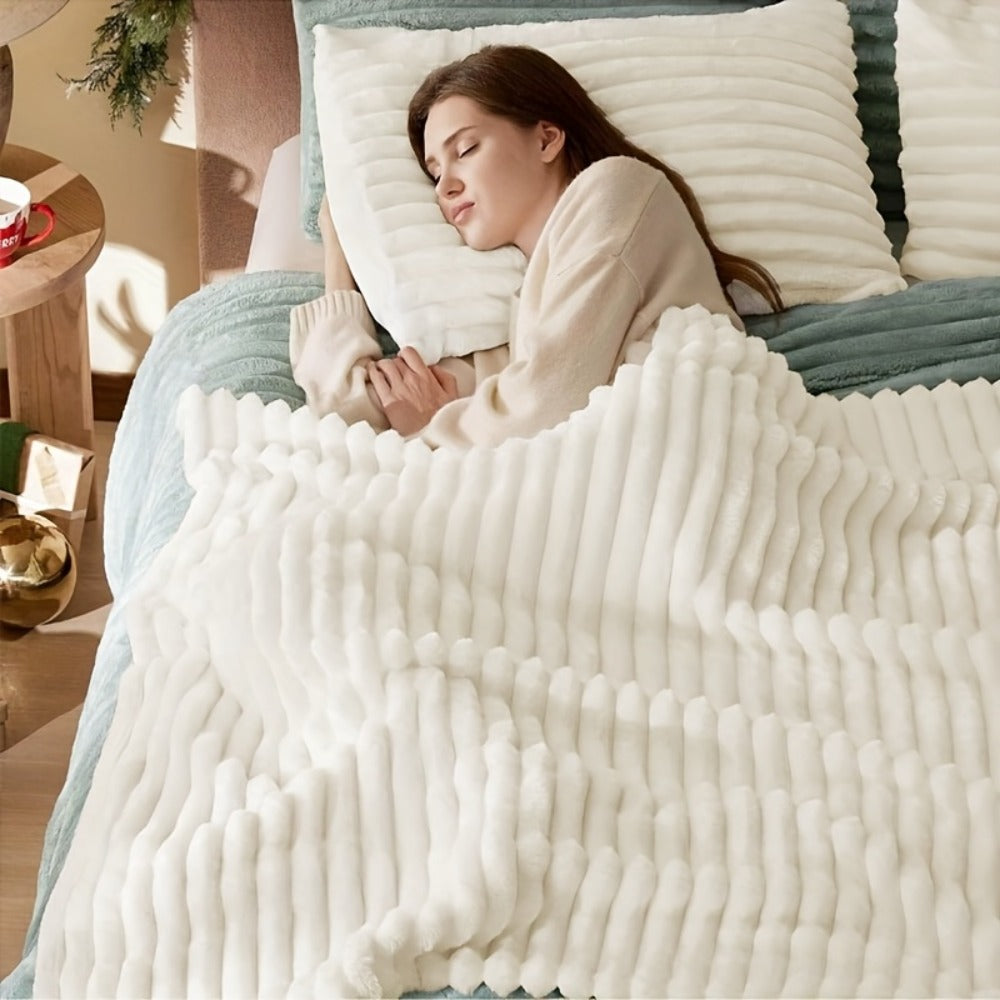 Reversible Faux Rabbit Hair Blanket – Thickened Soft Thermal Throw for Bed, Nap, Office & Camping, All Season, 4 Colors, 5 Sizes - product image 21