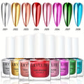 Quick-Dry Metallic Nail Polish Set 8 Colors - Super Bright Mirror Finish No UV Lamp Needed Regular Nail Polish, French Style Glass Bottle Nail Art Kit for Women Girls - product image 13
