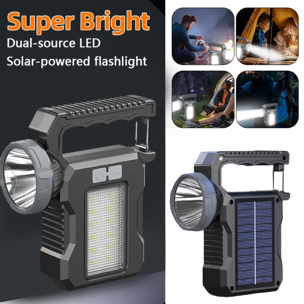 Solar Flashlight USB Rechargeable Ultra-Bright LED | 4 Lighting Modes Portable Solar Torch with Battery Indicator | Camping Hiking Emergency Night Fishing Outdoor Gift - product image 6