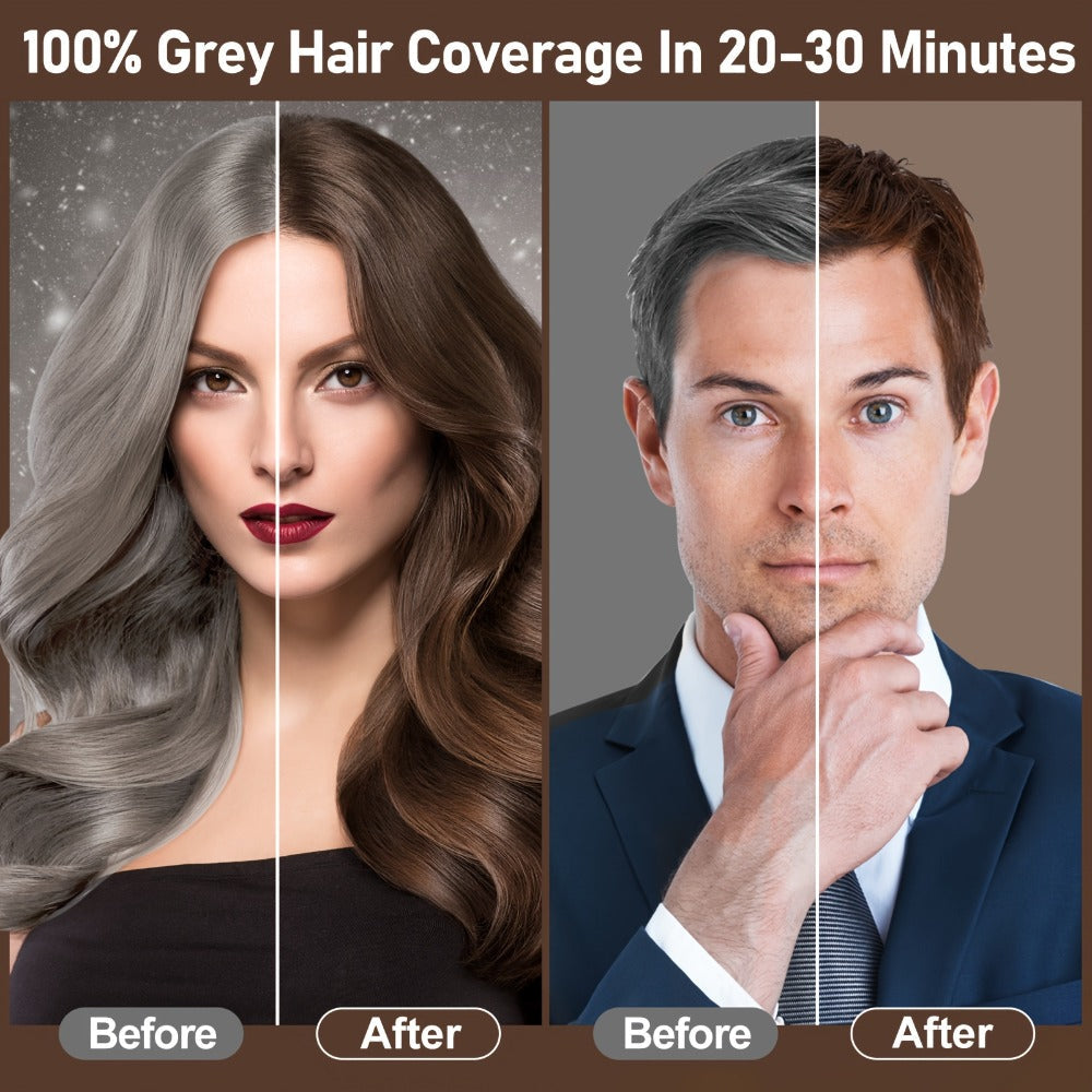 RILSIC 3-in-1 Gray Hair Color Shampoo with Plant Squalene — 100% Gray Coverage Wash & Condition Instant Results, No Mix No Ammonia, 16.91oz / 500ml for Women & Men All Hair Types - product image 24
