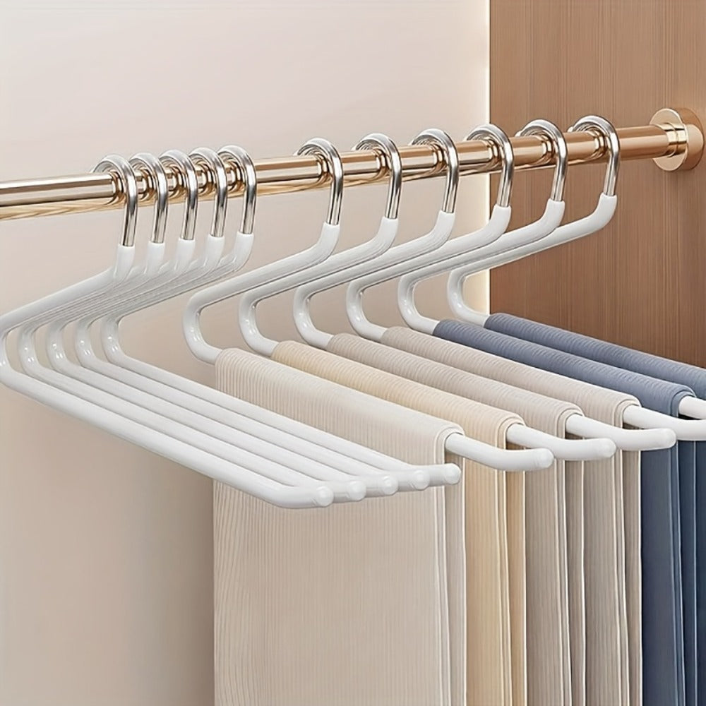 Pants Hangers Metal Open Leg Non-Slip - Heavy Duty Trouser Jeans Hanger for Wardrobe, Space Saving, Black or White, 10/20/30/50pcs - product image 2