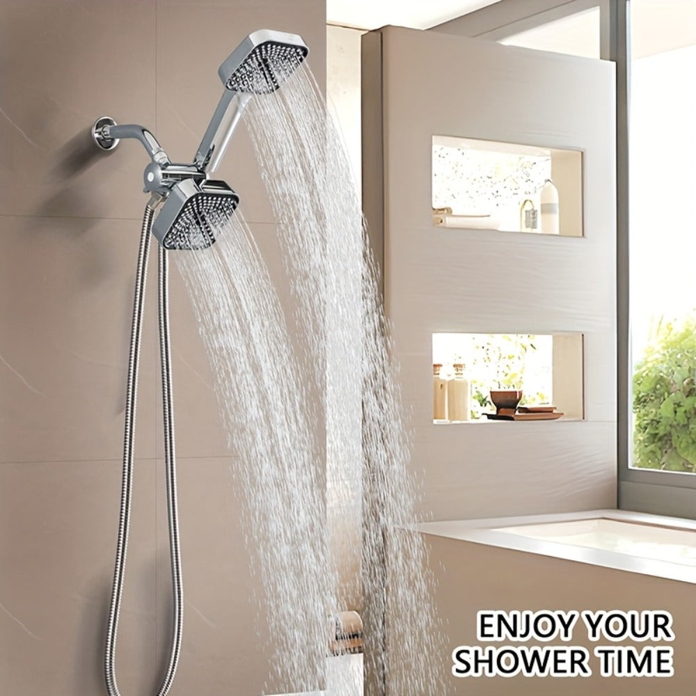 Handheld Shower Head Kit 4 Inch High Flow with Long Hose 3-Way Diverter Dual Purpose Shower Spray Assembly Wall Mount Bathroom Shower Fixtures Silver Black - product image 7