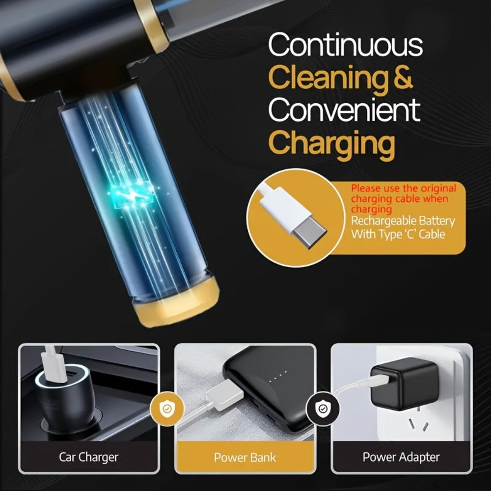 2-in-1 Handheld Vacuum Blower USB Rechargeable Cordless Mini Vacuum Cleaner Blow Suction Mode with Filter Dust Cup for Home Car Office Keyboard Lightweight - product image 16