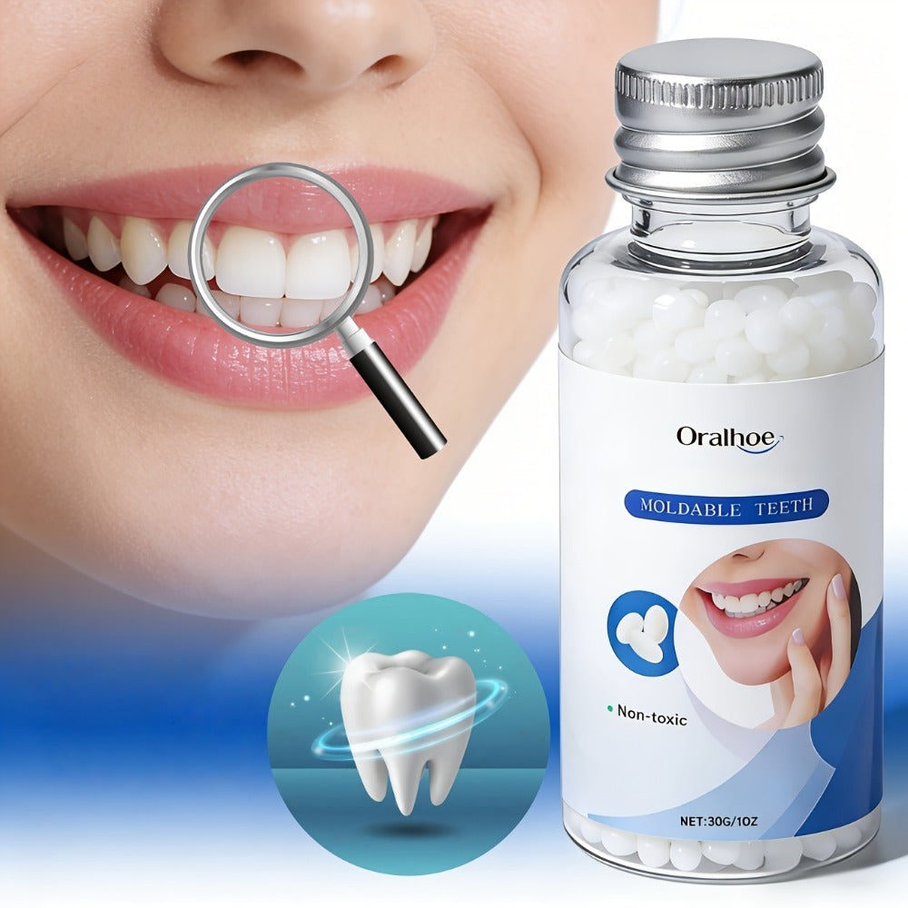 Temporary False Tooth Kit DIY Cosmetic Dental Repair Moldable Thermoplastic Realistic Fit for Missing Broken Chipped Teeth Secure for Eating Daily Wear Men Women Elderly 30g - product image 2