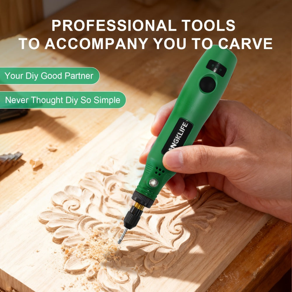 Cordless Rotary Tool Kit 102pcs – Rechargeable Engraving Pen with Adjustable Speed for Wood Carving, Sanding, Polishing & Etching, Portable Mini Electric Grinder - product image 9