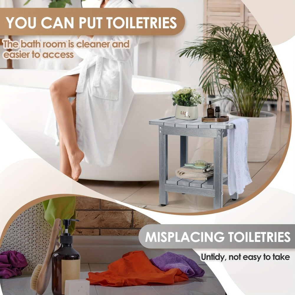 Shower Stool Bathroom Bench Non-Slip Waterproof Bath Seat for Elderly Seniors Disabled Adults Inside Shower Tub Lightweight Sturdy Bathroom Chair - product image 2
