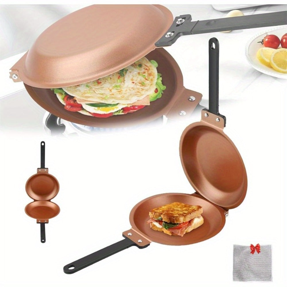 Reversible Non-Stick Pancake Skillet – Foldable Stainless Steel Flip Pan for Fluffy Pancakes, Omelettes & Frittatas | Dual-Sided Coating Dishwasher Safe Breakfast Cookware Pan - product image 5