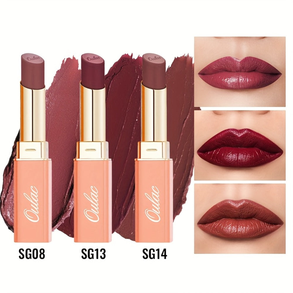 Oulac Nude Satin Lipstick Set 12g Each – Lightweight Moisturizing Full Coverage Cream-to-Satin Formula, Skin-Flattering Nude Lip Color Gift-Ready for Women All Skin Tones (LT-SG Nu - product image 5