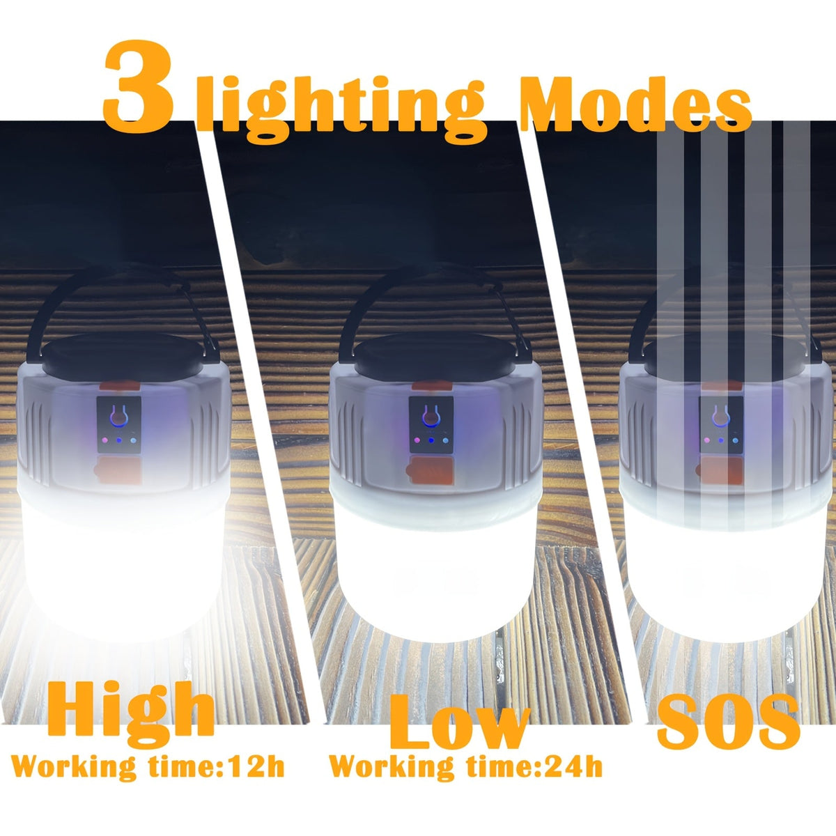 LED Camping Lantern Rechargeable, 1200mAh Solar Panel & USB Charging, 3 Lighting Modes, Lightweight Tent Light for Power Outage, Emergency, Hurricane & Car Repair | Travel-friendly Solar Lantern 4-Pack