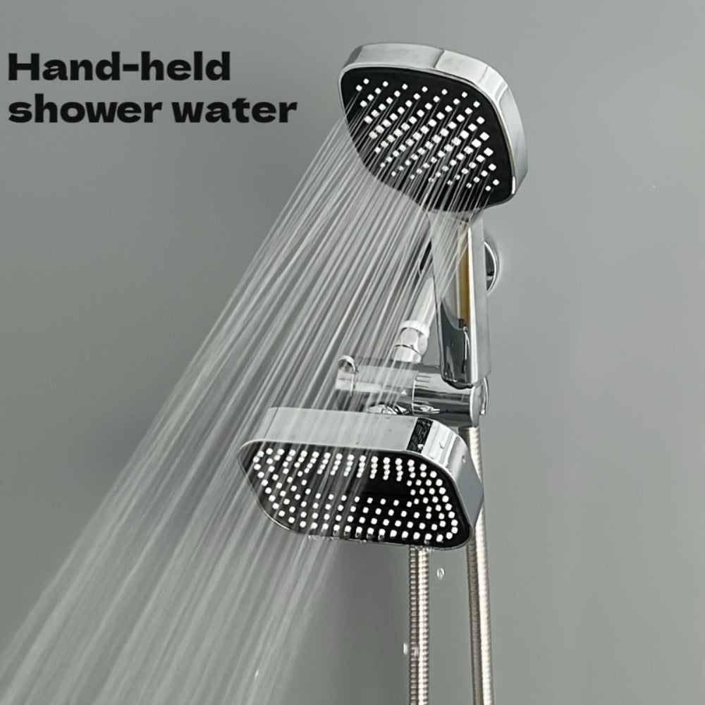 2-in-1 High Pressure Handheld Shower Head Set with Rain Showerhead – Long Hose T-Valve ABS Wall Mount Bathroom Upgrade - product image 11