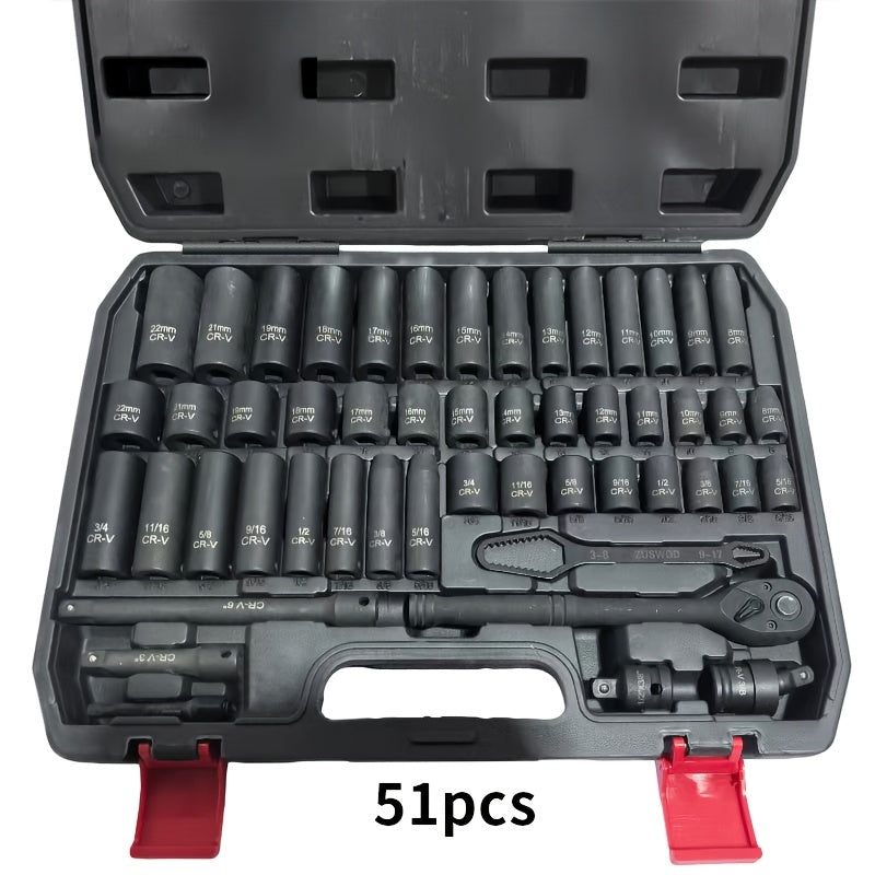 54 pcs Set Of Ratchet Wrench Socket Tool Set, Professional Advanced Automotive Repair Tools, One-stop Solution for Home Car, Motorcycle, Bicycle and Other - product image 2
