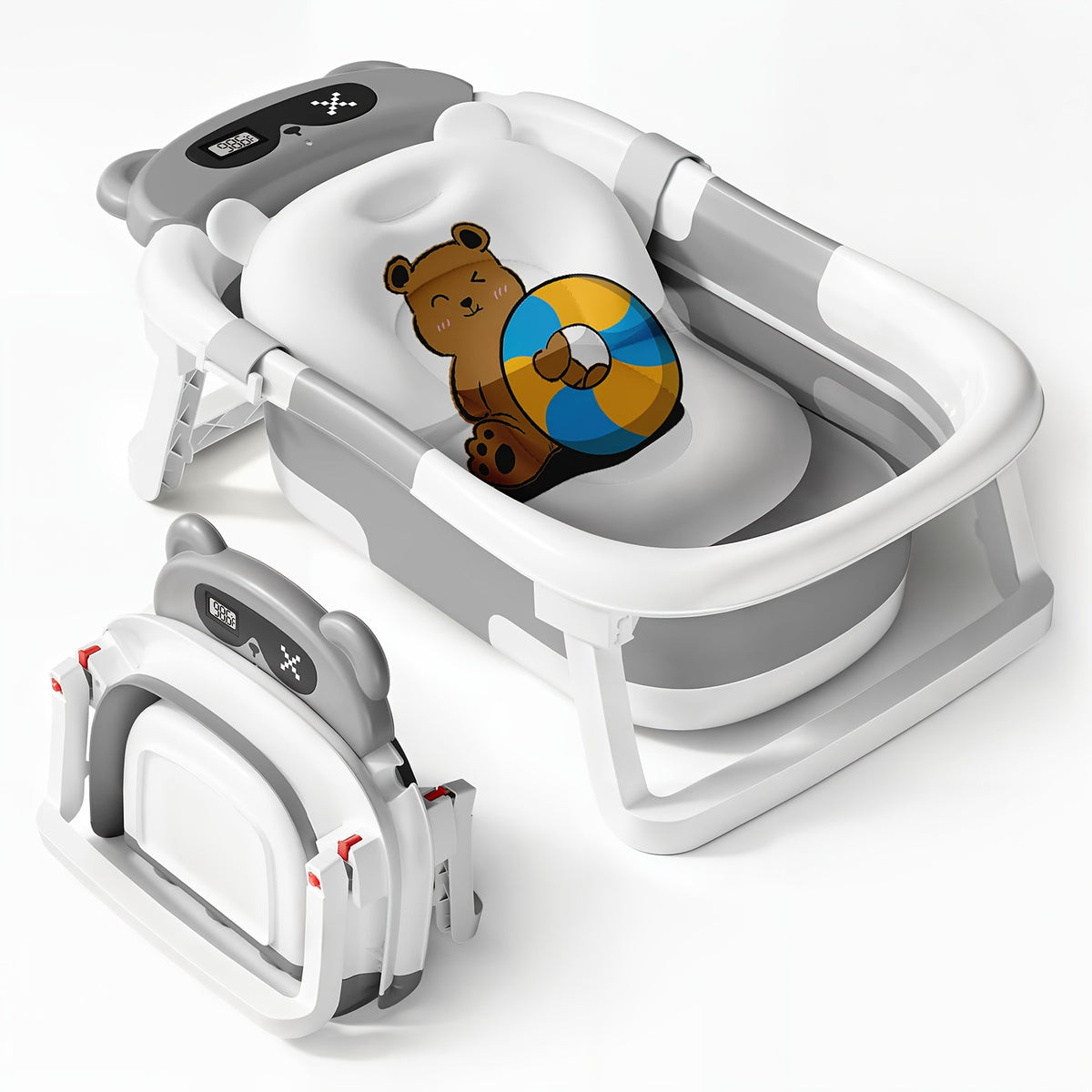 Collapsible Baby Bathtub Suitable for Newborn to Toddler, Portable Travel Bath Tub with Soft Cushion & No-Slip Hanging Base, Detachable, Infant Bath for - product image 3