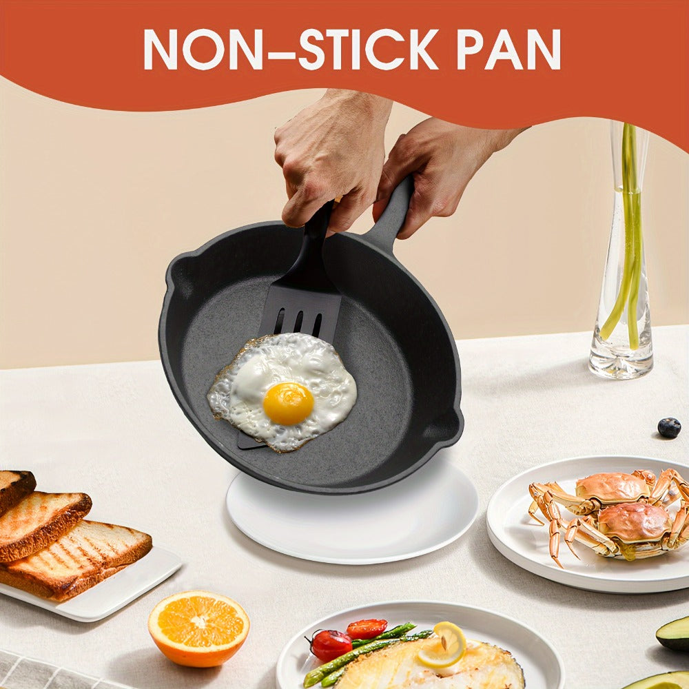 Cast Iron Skillet Set 3pcs - Non-Stick with Drip Spout, Pre-Seasoned Cookware for Holiday Cooking RV Campfire Outdoor Grilling, Heavy Duty Kitchen Frying Pan Set - product image 6