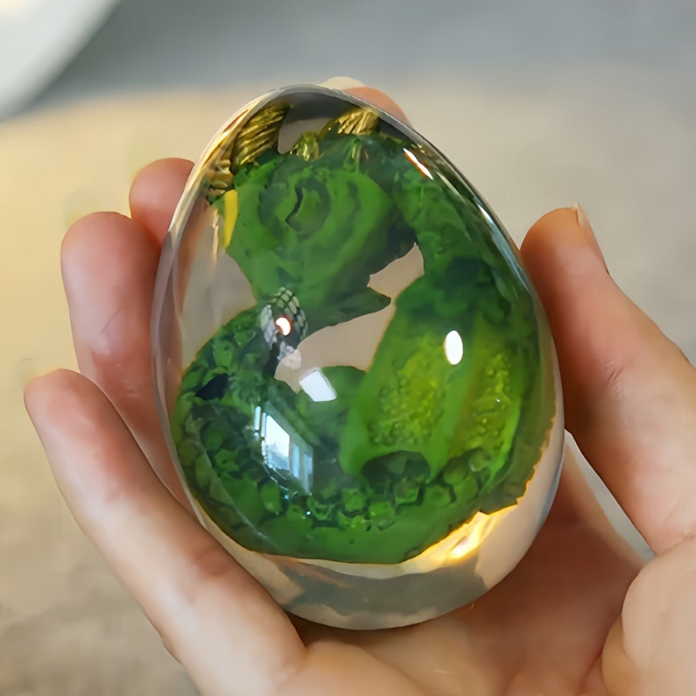Dragon Egg Statue Crystal Transparent Resin Dinosaur Egg Figurine Handcrafted Collectible for Fantasy Lovers Home Decor Shelf Display Birthday Gift - product image 5