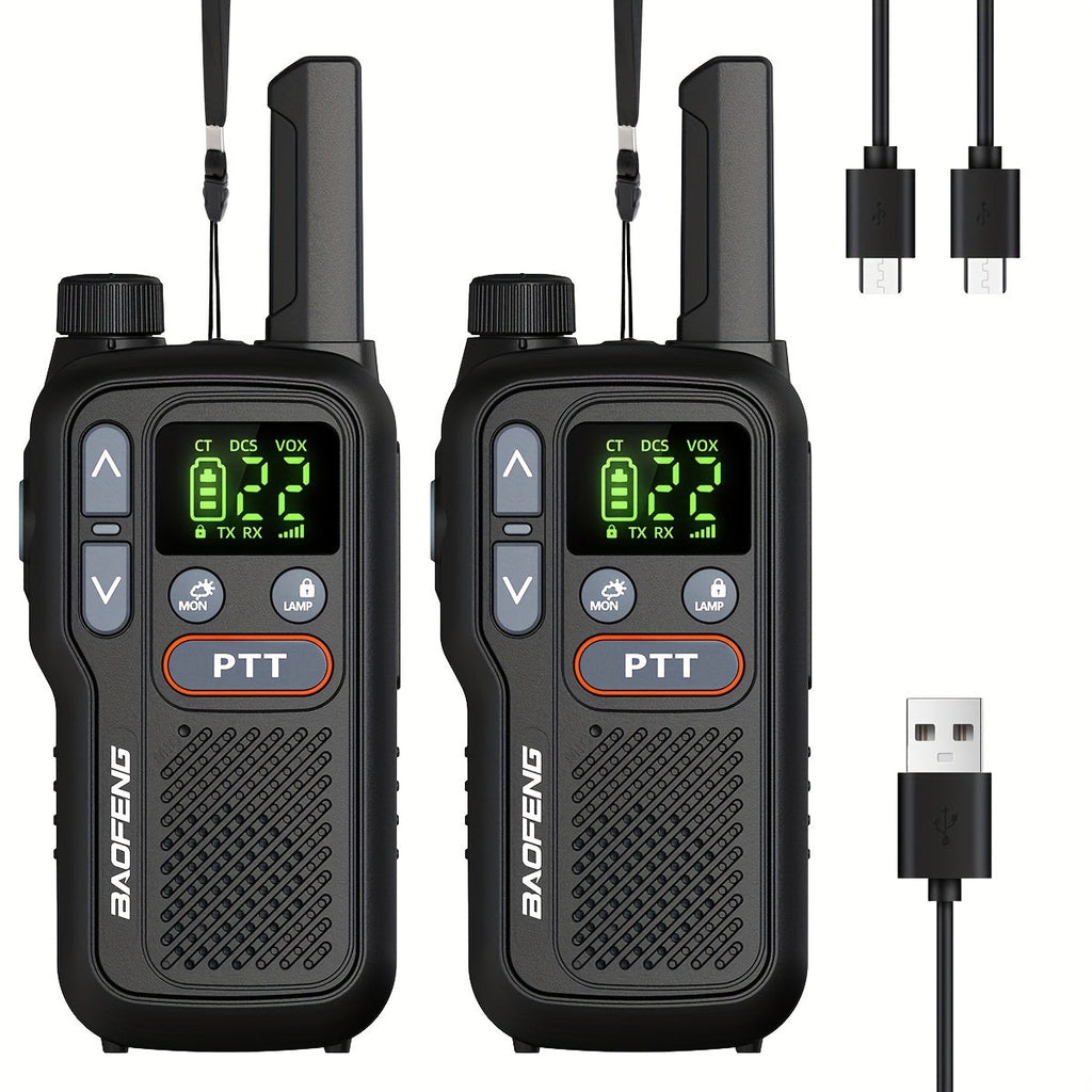 FRS Two Way Radio Rechargeable | BAOFENG BF-T18 Walkie Talkies Long Range with NOAA Weather Alert | VOX Hands-Free | 1500mAh USB-C Battery | LED Flashlight - product image