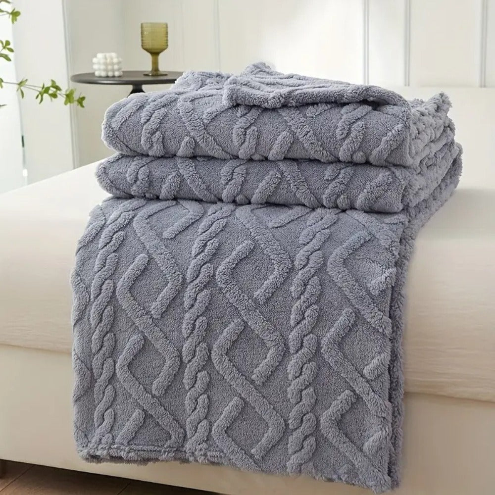3D Plush Dense Weave Fleece Blanket – Ultra-Soft Warm Throw for Bed, Couch, Travel & Outdoor, Air-Conditioning Friendly, 3 Colors, 2 Sizes - product image 2