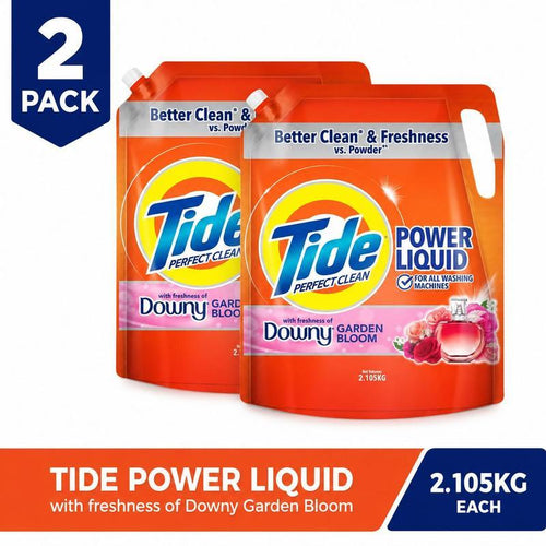 (2 Pack) Tide Liquid Downy Garden Bloom 17 Fluid Ounces Each