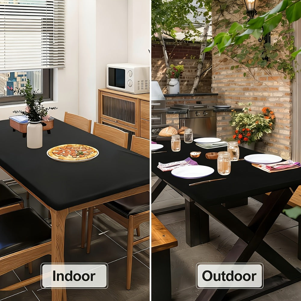 Stretch Table Covers 6Ft Washable Elastic Rectangle Tablecloth for Parties Weddings Picnics Camping, Spandex Polyester Blend, Fits Standard 6 Foot Tables, Set of 3 6 9 or 12, Black - product image 28