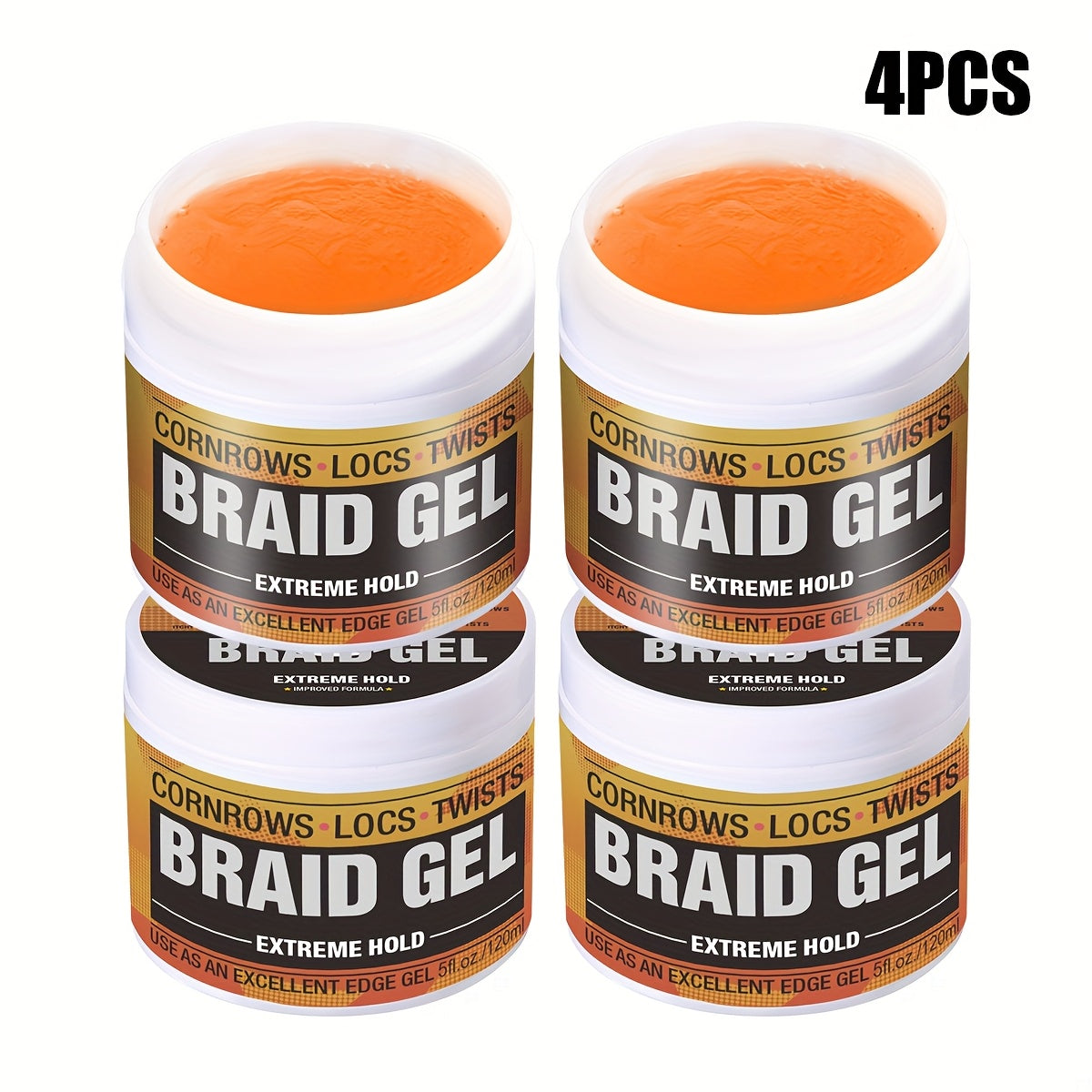 Extreme Hold Braid Gel & Edge Control Hair Wax Pomade — Anti-Frizz, Moisturizing, Long-Lasting for Braids, Locs, Twists & Sleek Styles, Natural Hair, Men & Women — 4/5/6 Pack - product image 16