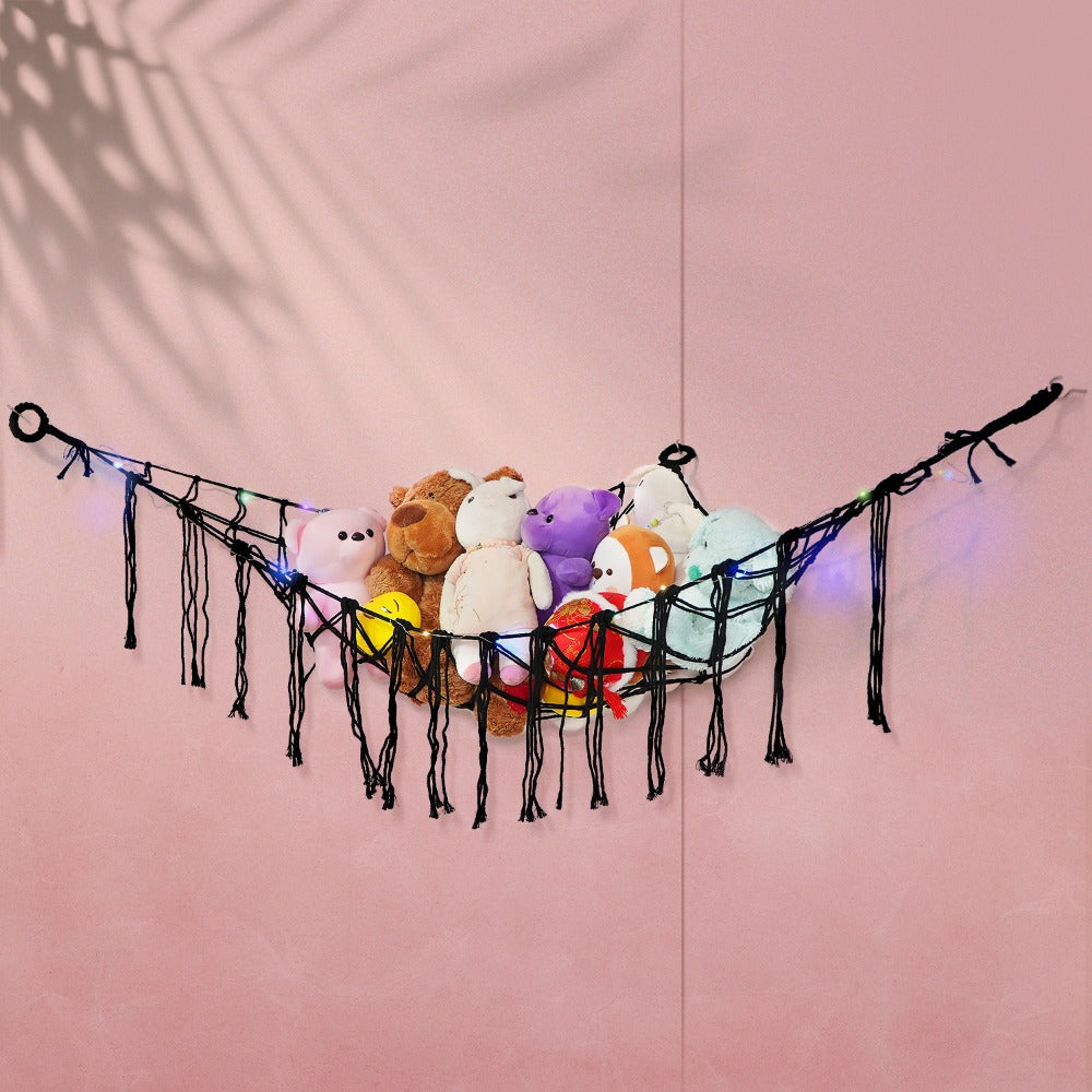 Stuffed Animal Storage Hammock with Lights Corner Hanging Toy Net Organizer for Nursery Bedroom Kids Room Decor Plush Toy Holder Christmas Halloween Easter Gift - product image 16