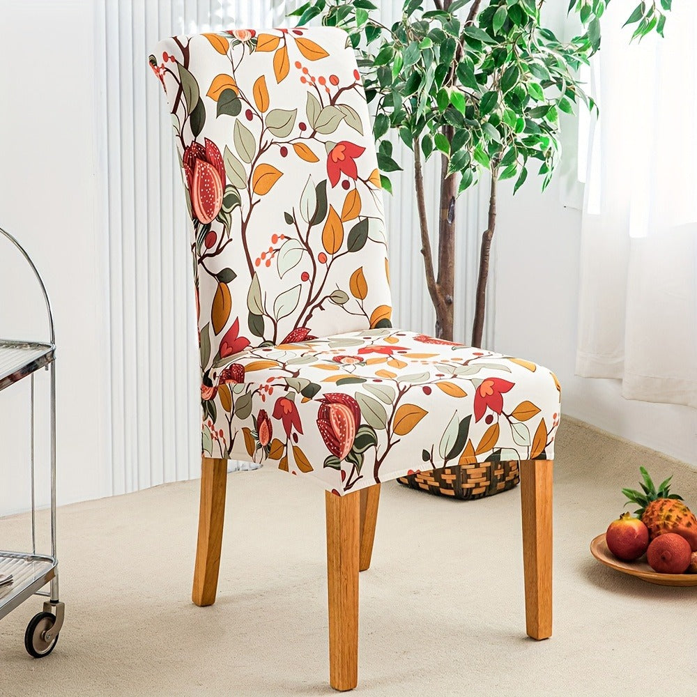 Dining Chair Covers Slipcovers Set of 4 or 6 - Spandex Stretch Milk Velvet Removable Washable Parsons Chair Protector | Anti-Slip Elastic Band | Multiple Prints | Kitchen Dining Ro - product image 6