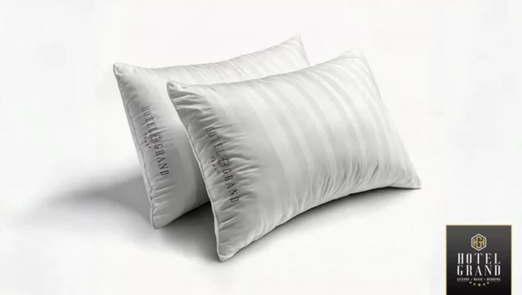 Hotel Collection Feather Down Bed Pillows Set of 2 – 500 Thread Count 100% Cotton, Soft Hypoallergenic Queen King Standard Size Back Side Sleeper Pillow 2 Pack - product image 6