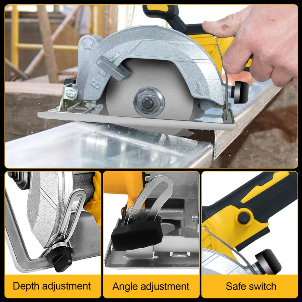 Brushless Circular Saw Kit 5-Inch 6900RPM with 4000mAh Battery Charger 4 Blades 45 Degree Bevel Cordless Wood Cutting Saw for Woodworking Garden DIY Projects - product image 9