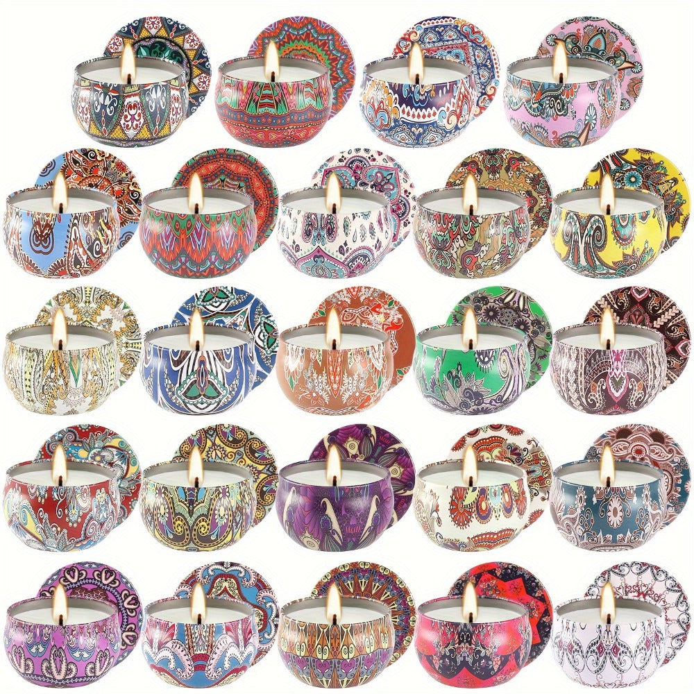 Scented Candles Gift Set 24 Pack Aromatherapy Soy Wax Candles with Lids Portable Travel Tin Can Candles for Home Spa Yoga Birthday Valentine's Day Mother's Day - product image 6