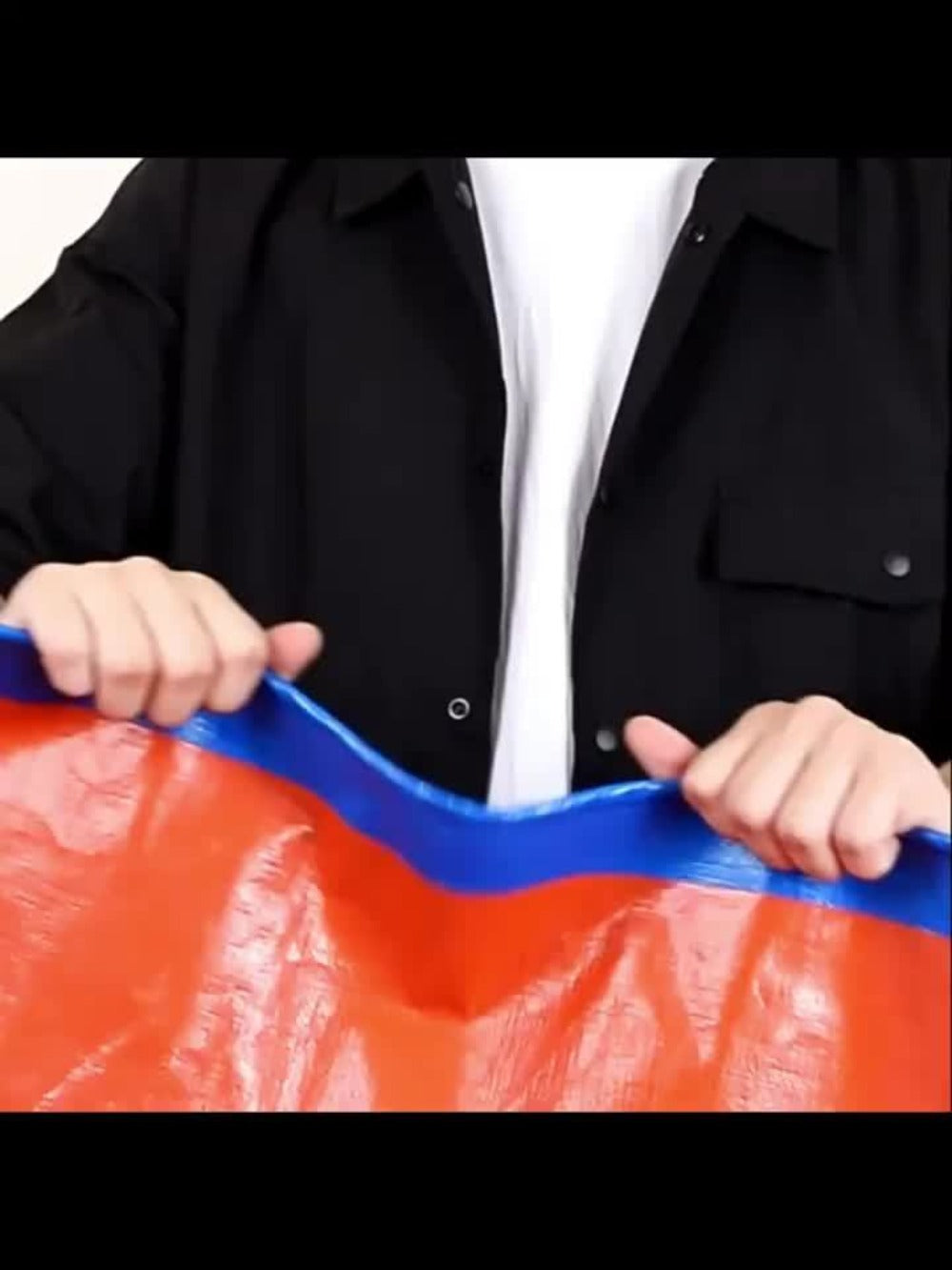 Heavy Duty Tarp Waterproof UV Resistant Tarpaulin – Thickened PE Double-Sided Blue Orange Rainproof Sun Shade Cover with Grommets & Rope for Outdoor Camping Garden Vehicle Boat Pro - product image 14