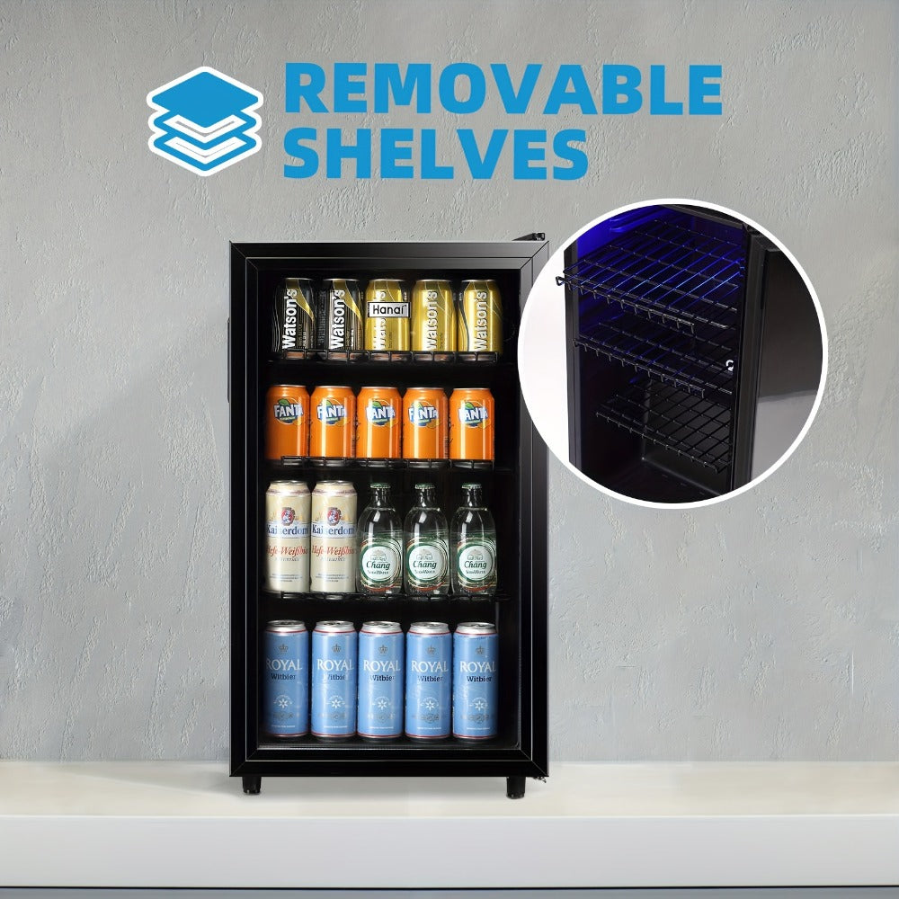 Beverage Refrigerator with Glass Door – Mini Fridge 2.0/3.5/4.0 Cu Ft, LED Lights, Adjustable Shelves, R600a Cooling for Beer, Wine & Drinks, Home, Office & Bar - product image 11