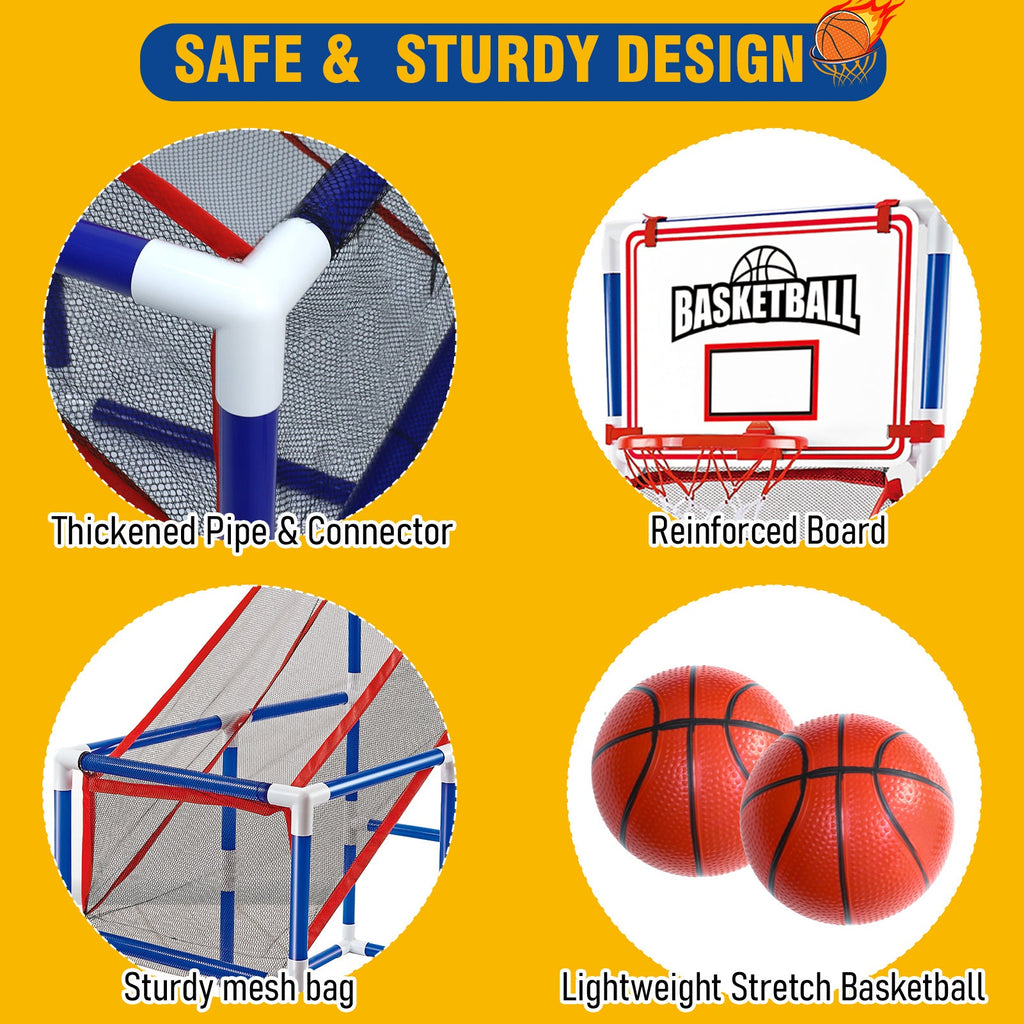 Kids Adjustable Basketball Hoop Set with 2 Balls & Storage – Best Birthday Christmas Gift for Boys and Girls – Indoor Outdoor Sport Toy for Ages 3 – 6, Thick - product image 12