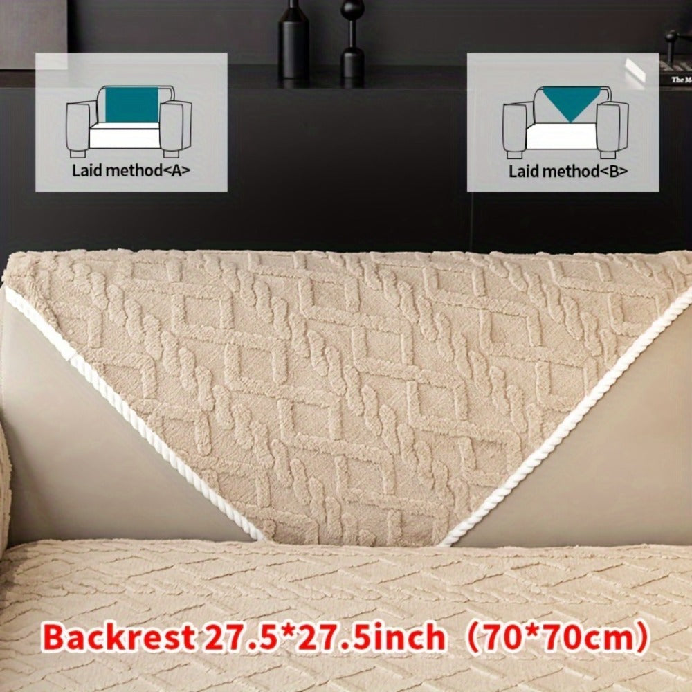 Plush Sofa Cover Couch Cover | Anti-Slip Pet Dog Friendly Velvet Sofa Mat, Single Two Three Four Seat, Backrest Armrest Pillow Cover, Living Room Bedroom Decor - product image 33
