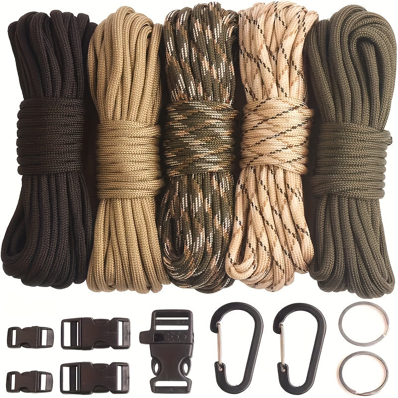 Paracord Bracelet Making Kit DIY Nylon Rope Craft Set with 5 Types of Buckles for Bracelets Keychains Lanyards Survival Gear Beginner to Advanced Handmade Jewelry Craft Supplies for Garden & Outdoor Living