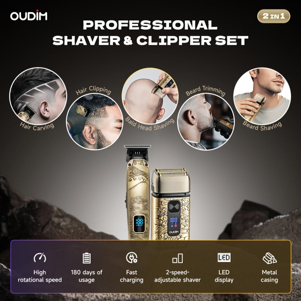 Cordless Electric Foil Shaver Grooming Kit for Men with Barber Shears Beard Mustache Trimmer Bald Head Razor Haircutting Set Father's Day Birthday Gift for Dad Husband - product image 4