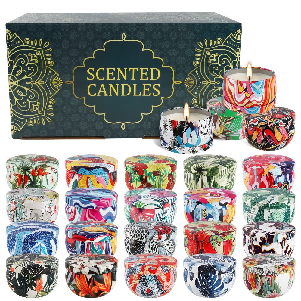 Scented Candles Set of 24 – Soy Wax Candles with Essential Oils, 2.5 Oz Travel Size Candle Gift Set for Women, Rain Scent for Home Decor, Aromatherapy, Birthday, Valentine's Day &  - product image 2