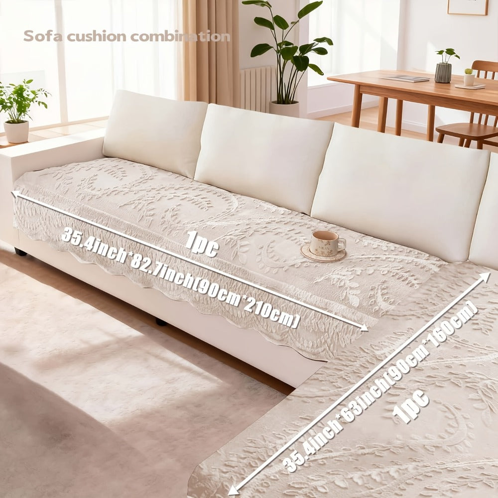 Faux Rabbit Fur Sofa Cover Thickened Quilted Plush Warm Non-Slip Machine Washable Pet Friendly Breathable Sofa Cushion for Living Room Bedroom Office - 2 3 Seater Large - product image 11