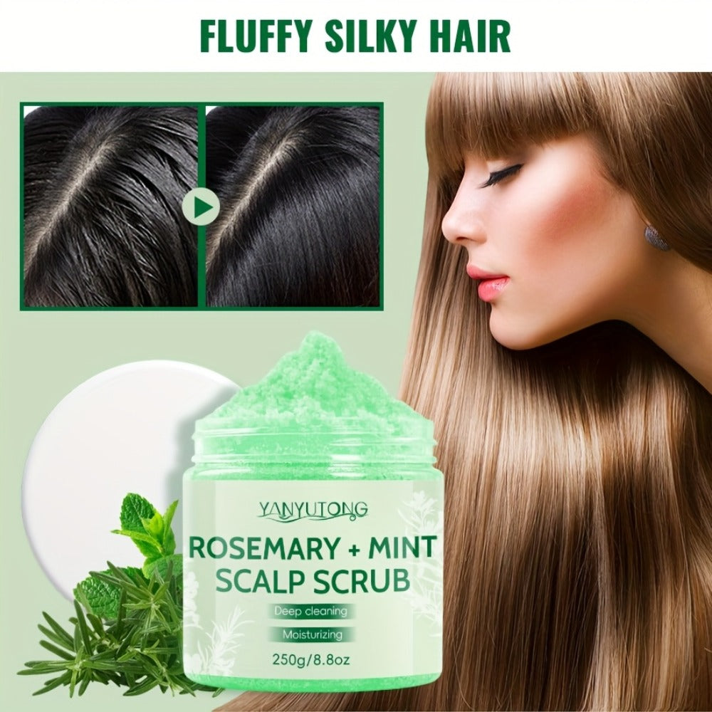 Rosemary Mint Scalp Scrub with Massage Brush 250g — Deep Cleansing Hair Scalp Exfoliator, Removes Buildup & Purifies for Oily, Dry & Color-Treated Hair, All Hair Types - product image 6