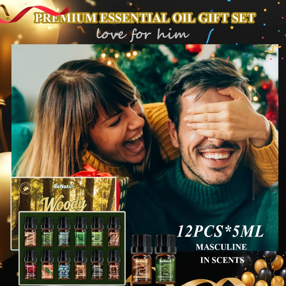 Essential Oil Set for Diffuser Humidifier Candle Making, Woody Coffee Date Night Garden Aroma Botanical Fragrance Oils, Sandalwood Cedarwood Lavender Peppermint Scents, Christmas V - product image 12
