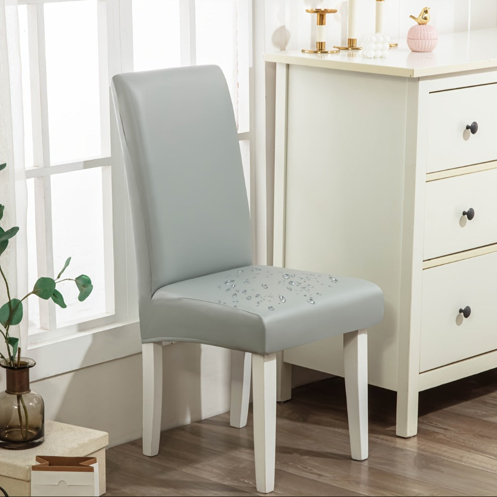 Dining Chair Covers Set of 4 6 Waterproof PU Leather Stretch Slipcover Oil Proof Universal Fit Chair Protector for Dining Room Kitchen Hotel Home Decor - 9 Colors - product image 17