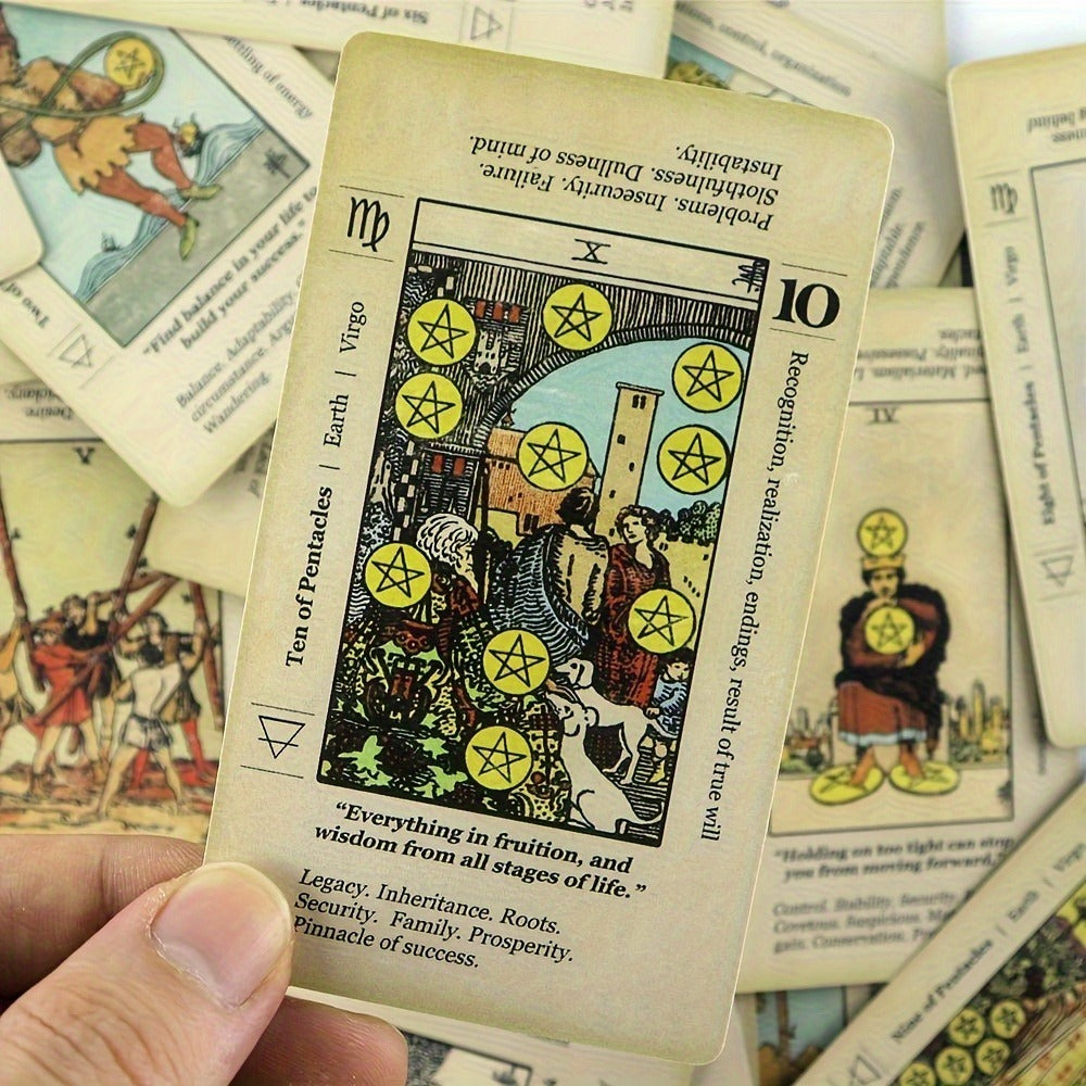 Complete Vintage Spiritual Reading Set, Full Major & Minor Arcana, Beginner-Friendly Gift for Women Teens Adults – Tarot Cards 78-Card Deck with PDF Guidebook - product image 7