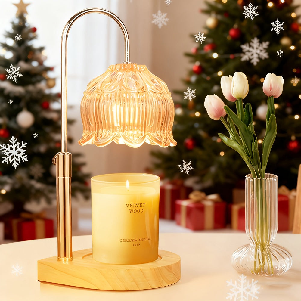 Candle Warmer Lamp Adjustable Height Dimmable Flameless Scented Wax Melt Vintage Iron Tabletop Light with Timer 120V Plug-In for Home Decor Bedroom Living Room Mother's Day Christm - product image 7