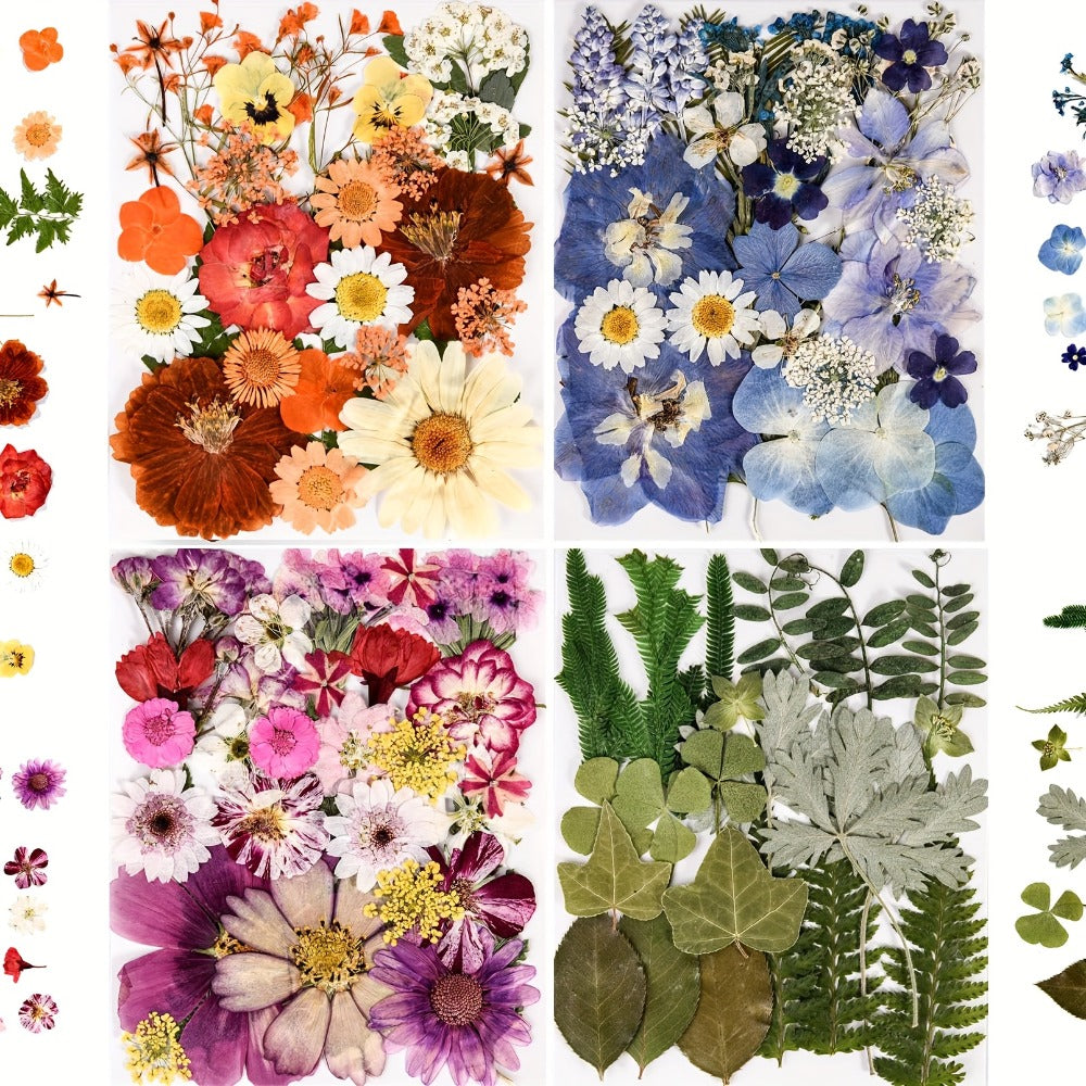 Dried Flowers Set 110 Pieces Vibrant Dried Flowers and Leaves for DIY Crafts Resin Jewelry Making Phone Case Candle Making Scrapbooking Epoxy Art Floral Decoration Nature Pressed F - product image