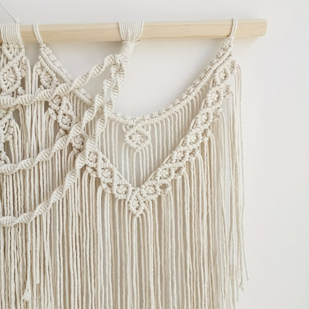 Large Macrame Wall Hanging 43x32 Inch Handmade Bohemian Woven Tapestry Boho Wall Decor for Bedroom Living Room Wedding Party Aesthetic Room Decor Artisan Cotton Rope Wall Art - product image 2