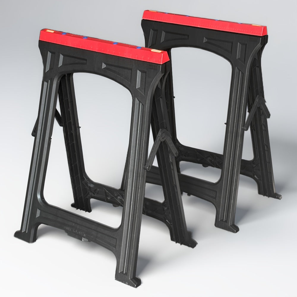 Folding Sawhorse 2 Pack Heavy Duty 700LBS Capacity Portable Work Support Horses Foldable Steel Saw Horse Set with Non-Slip Legs for Workshop Garage DIY Projects - product image 2
