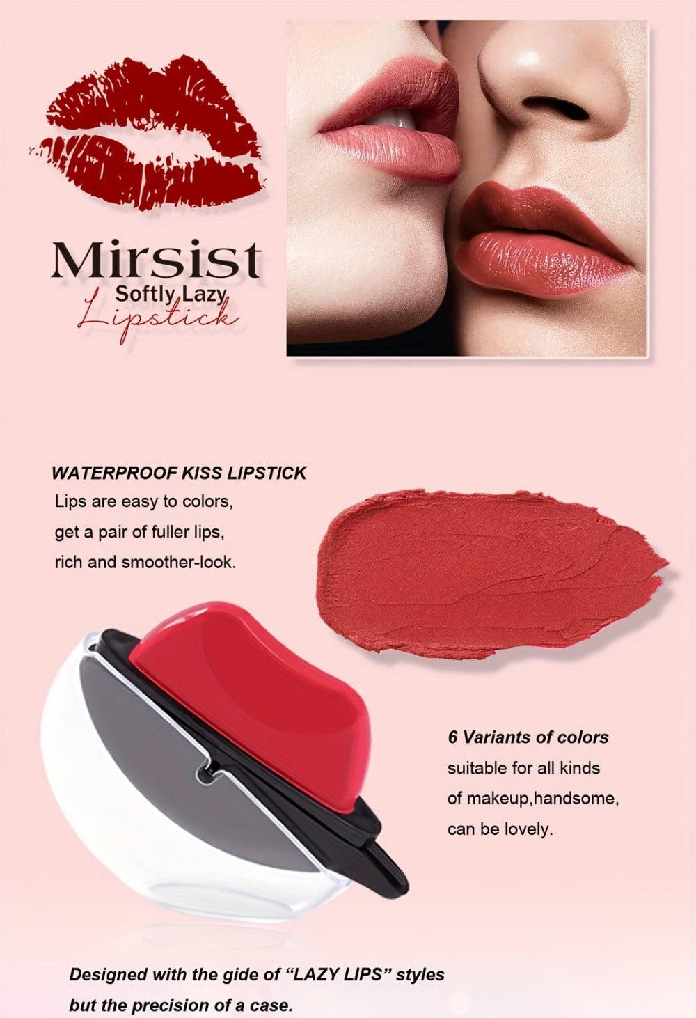 Color Changing Lipstick Set 6pcs Matte pH Reactive Lip-Shaped with Jasmine Scent - Non-Fade Long-Lasting Velvety Formula, Multi-Shade Lip Makeup Gift Set for Women & Girls - product image 10