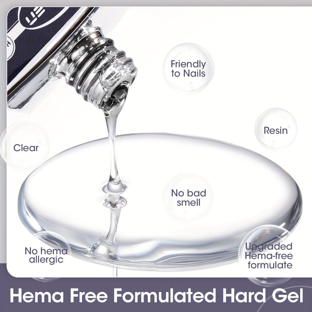 Clear Builder Gel HEMA-Free 5-in-1 2pcs 1.35oz — Nail Extension Strengthener Apex Construction Art Sealing & Repair | Soak-Off UV LED 28+ Days Chip-Proof Wear for Sensitive Skin Sa - product image 5