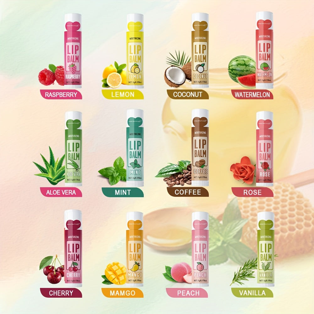 Lip Balm Set 36 Pcs Moisturizing Tinted Lip Butter with Jojoba Oil — 12 Flavors Natural Hydrating Lip Care for Dry Chapped Lips Women Adults Gift Box - product image 2