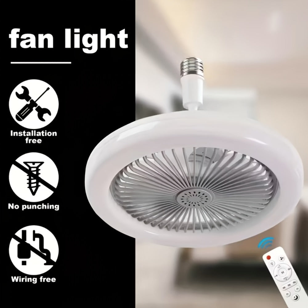 Ceiling Fan Light with Remote Control 3-Speed 3-Color Dimmable LED E26 Base 3000-6500K Adjustable Direction Timer Night Light Function for Bedroom Living Room - product image