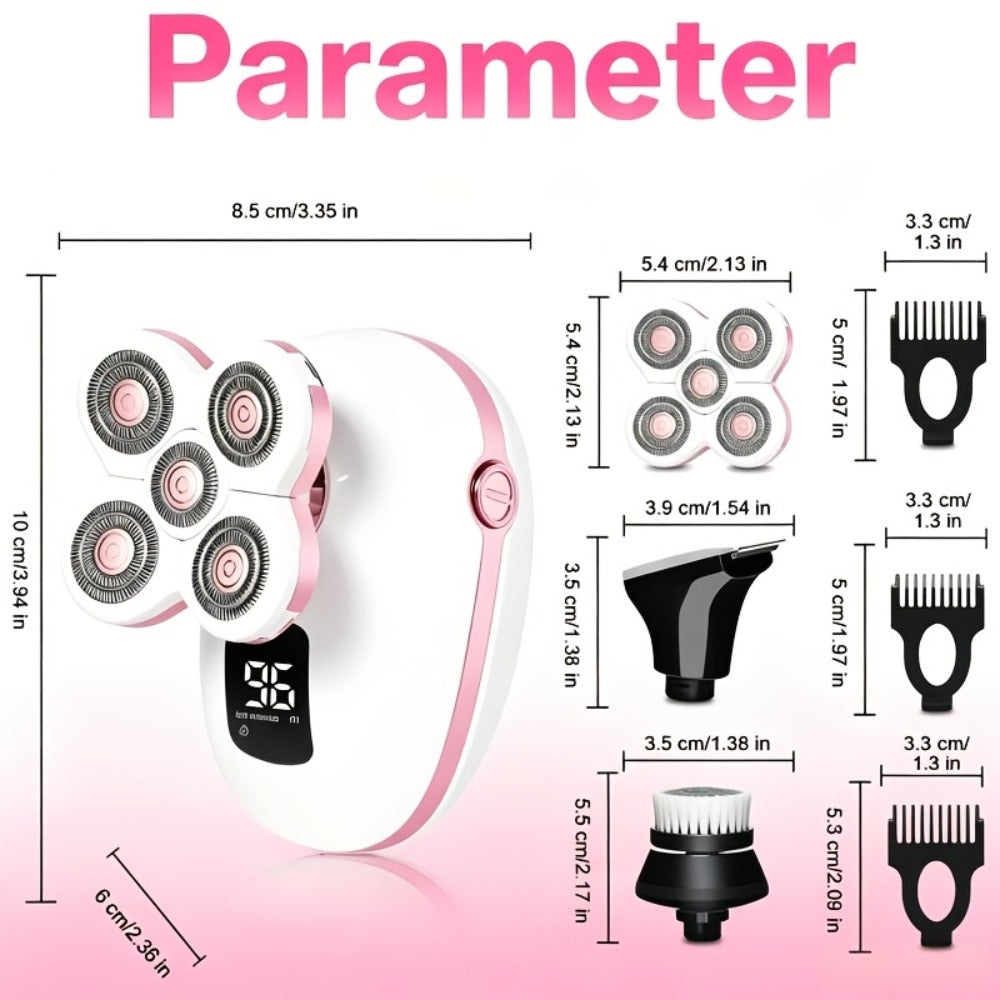 Waterproof Electric Shaver for Women & Men – IPX6 Rotary Head, Wet & Dry Body Hair Removal, Floating Head, Type-C Charging, LED Display, Underarm Leg Arm Face Shaver, Holiday Gift - product image 14